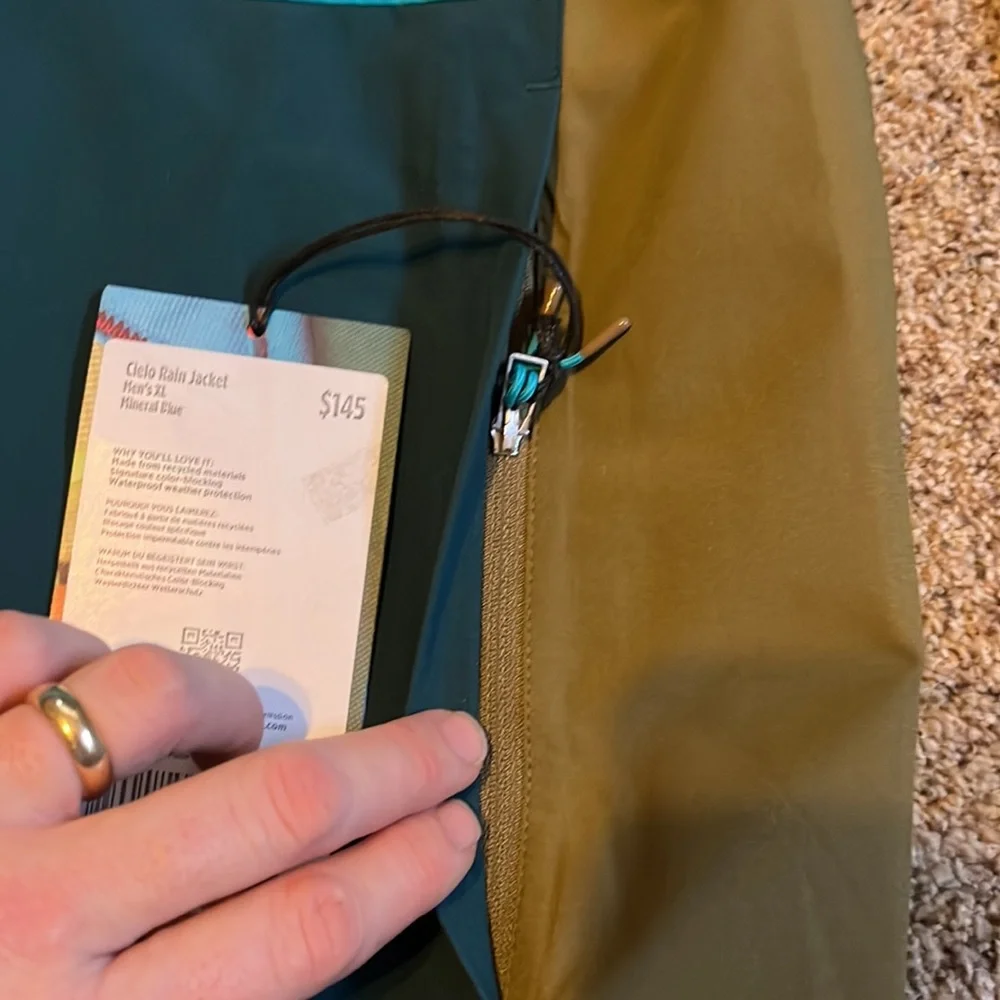 Cotopaxi Cielo Rain Jacket “Mineral Blue” Mens XL NWT - Picture 3 of 11